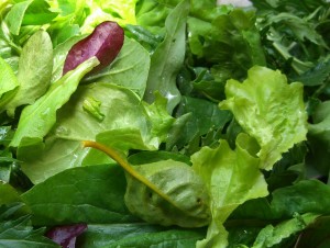 Wash salad greens